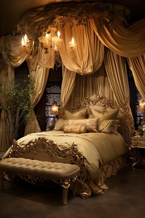 Kingdom Bedroom Aesthetic, 1600s Interior, Victorian Styled Bedroom, 1800s Bedroom Aesthetic, Halloween Decorations Indoor Bedroom, Old Victorian Bedroom, Vintage Victorian Bedroom, Labyrinth Room, 1800s Bedroom