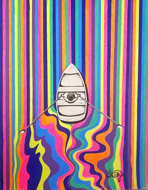 Trippy Water Painting, Trippy Line Art, Hippie Canvas Art, Trippy Drawings, Trippy Painting, Hippie Painting, Canvas Painting Designs, Small Canvas Art, Arte Inspo