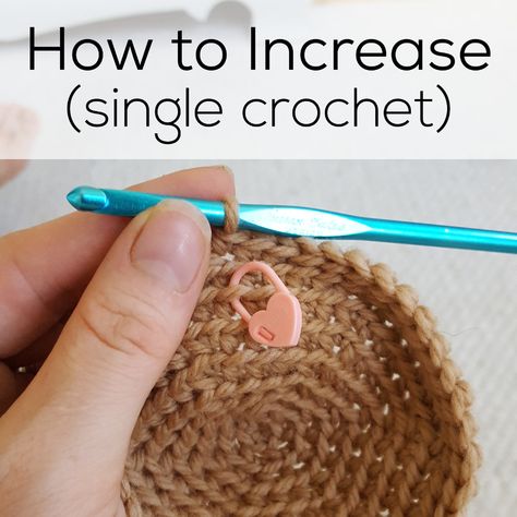 How to Single Crochet Increase - video tutorial - Shiny Happy World Increase Crochet How To, Increasing Stitches In Crochet, Single Crochet Stitch Amigurumi, Crochet How To Increase, How To Increase In Crochet Rounds, How To Do A Single Crochet Increase, How To Do Increase Crochet, Crochet Increase Tutorial, Sc Increase Single Crochet