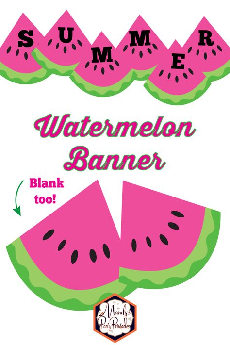 Nothing says summer like a large slice of juicy, pink watermelon! I have a treat for you today; a free printable watermelon banner with letters… Birthday Board Preschool, Watermelon Birthday Party Theme, Watermelon Banner, Peppa Pig Decorations, Watermelon Birthday Parties, Diy Preschool, Pink Watermelon, Summer Printables, Watermelon Party