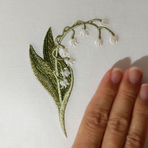 Embroidered Lily, Leather Embroidery, Punch Needle Embroidery, Main Menu, Silk Ribbon Embroidery, Ribbon Embroidery, Crazy Quilts, Silk Ribbon, Lily Of The Valley