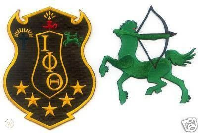 iota phi theta (centaur half man half horse is part of their logo..also the centaur can appear in green, brown, or gold but must ALWAYS have red eyes)..there is also five stars at the bottom..also the the top of the patch/shield resembles two horns. Devine Nine, Iota Phi Theta Fraternity, The Centaur, Divine Nine, Half Man, Sorority And Fraternity, Our Legacy, Red Eyes, Fraternity