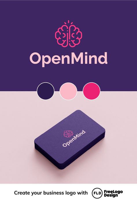 Brain Logo Templates | Free Logo Design logographicdesign #logoforsale💣 Logo Design Purple, Purple Branding, Purple Logo Design, Free Business Logo, Brand Identity Colors, Logo Maker Free, Brain Logo, Free Logo Design, Gift Logo