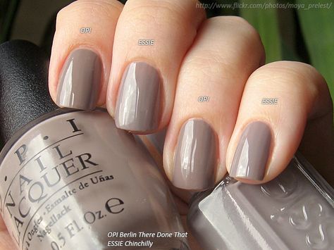 OPI Berlin There Done That and ESSIE Chinchilly by Silkа, via Flickr Essie Chinchilly, Opi Nail Polish Colors, Taupe Nails, Essie Nail Colors, Opi Nail Colors, Pretty Nail Polish, Romantic Nails, Makeup Removal, Gel Nail Colors