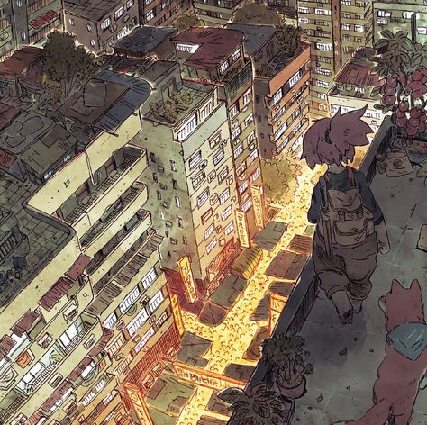 Guillaume Singelin, Street Illustration, Landscape Concept, Perspective Art, Background Drawing, Perspective Drawing, City Market, Market Street, Street Design