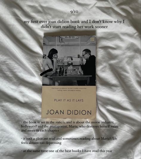 Play It As It Lays, Joan Didion Books, Coquette Dark, Joan Didion, Books Novels, Unread Books, Recommended Books To Read, Inspirational Books To Read, Top Books To Read