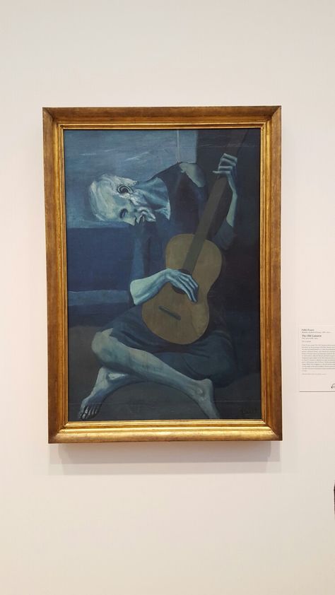 The Old Guitarist. 1903-1904. Pablo Picasso. Art Institue of Chicago. The Old Guitarist, Visiting Chicago, Indiana Dunes State Park, City Of Chicago, Visit Chicago, Detroit Institute Of Arts, History Nerd, The Big City, Picasso Art