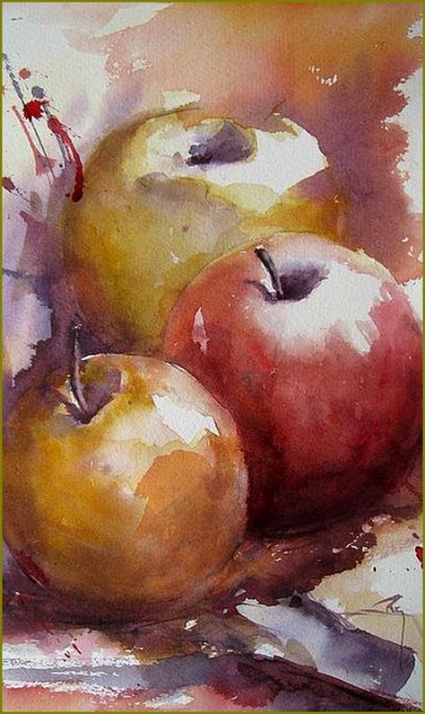 Watercolor Fruit, Watercolour Inspiration, Fruit Painting, 수채화 그림, Watercolor Artists, Still Life Art, Fruit Art, Watercolor Inspiration, Drawing Tutorials