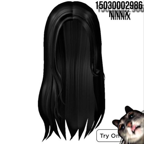 Black Roblox Hair, Bloxburg Black Hair Codes, Roblox Black Hair Codes, Black Hair Codes, Blonde Hair Roblox, Black Hair Id Roblox, Diva Hair, Roblox Ids, Pelo Cafe