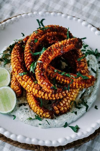 Spicy Corn Ribs With Coriander Cream — Smor Home Corn Ribs, Ribs Seasoning, Bbq Corn, Seasoned Corn, Spicy Corn, Cracked Pepper, Kitchen Appliance, Big Things, Evening Meals