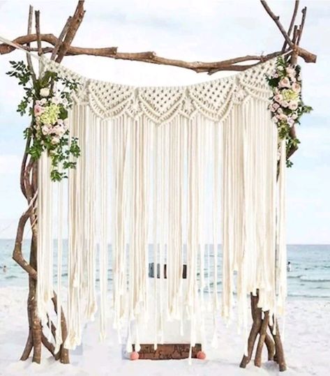 Boho Chic Event Decor, Macrame Background, Macrame Photography, Driftwood Arch, Photo Display Wall, Macrame Wedding Decor, Boho Macrame Wall Hanging, Boho Crafts Diy, Macrame Wedding