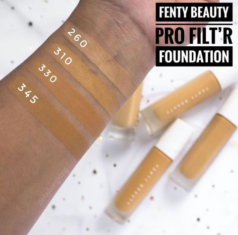 Foundation Fenty Beauty, Foundation Swatches, Summer Shades, Skin Prep, Match Me, Foundation Brush, My Summer, Fenty Beauty, Setting Powder