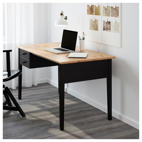 ARKELSTORP Desk - black - IKEA Arkelstorp Desk, Ikea Solid Wood, Desk Ikea, Ikea Black, Table Top Frame, Desk Black, Ikea Desk, Pc Table, Solid Wood Desk