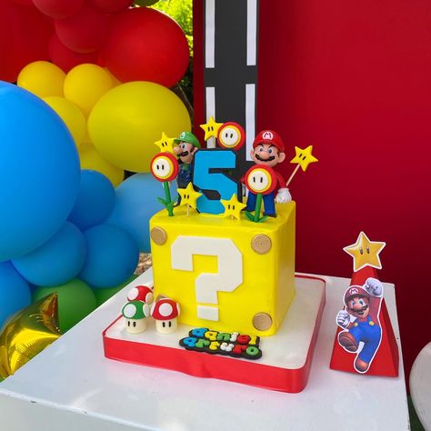 Super Mario Bros Birthday Party, Mario Cake, Mario Bros Birthday, Super Mario Birthday Party, Mario Birthday Party, Super Mario Birthday, Mario Birthday, Mario Bros., 4th Birthday Parties