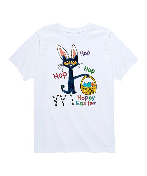 Instant Message White Pete the Cat Hoppy Easter Tee - Toddler & Kids | Zulily Easter Graphics, Easter Tees, Easter T Shirts, Pete The Cat, Hoppy Easter, Toddler Kids, Boy Fashion, Graphic Tee, Shopping Outfit