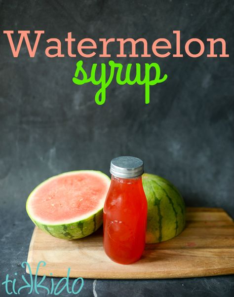 watermelon syrup Fruit Syrup Recipe For Drinks, Preserving Watermelon, Fruit Syrup Recipe, Homemade Syrups, Soda Stream Recipes, Italian Sodas, Watermelon Syrup, Watermelon Dessert, Soda Syrup