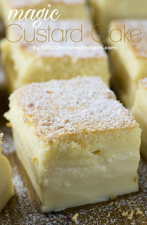 Vanilla Magic Custard Cake is melt-in-your-mouth soft and creamy dessert. Ultimate Vanilla Cake Recipe, Vanilla Magic Custard Cake, Magic Custard Cake, Custard Cake Recipes, Coconut Dessert, Custard Cake, Brownie Desserts, Oreo Dessert, Creamy Desserts