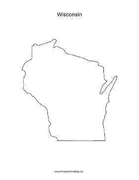 A blank map of the state of Wisconsin, oriented vertically and ideal for classroom or business use. Free to download and print Wisconsin Outline, Wine Walk, Map Tattoos, Wisconsin State, State Map, Map Design, Wisconsin, Notebook, Map