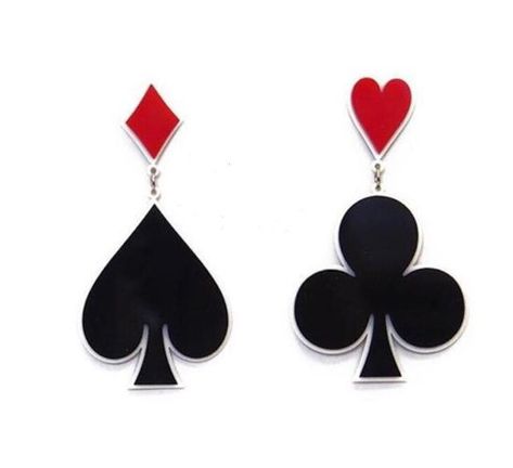 Club Earrings, Card Earrings, Card Suits, Hearts Earrings, Playing Card, The Club, Poker, Hip Hop, Stud Earrings