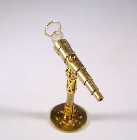 Miniature Medieval Telescope with Double Magnifying Lens by whydgc, $30.00 Medieval Telescope, Miniature Telescope, Model Houses, Science Room, Philosopher's Stone, Magnifying Lens, Philosophers Stone, Halloween Miniatures, Architecture Model House