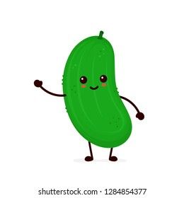 Happy Smilling Cute Cucumber Modern Flat Stock Illustration 1760057957 Cute Cucumber, Watermelon Vector, Cartoon Character Illustration, Vegetable Cartoon, Cute Watermelon, Modern Flat, Cartoon Images, Food Humor, Flat Style