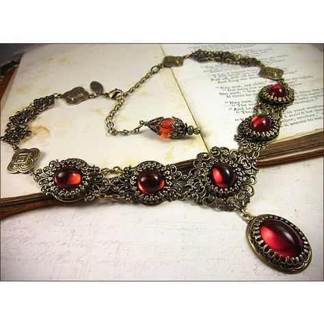 Dragon Medieval, Wedding Handfasting, Medieval Necklace, Necklace Ruby, Victorian Necklace, Antique Filigree, Medieval Jewelry, La Crosse, Medieval Costume