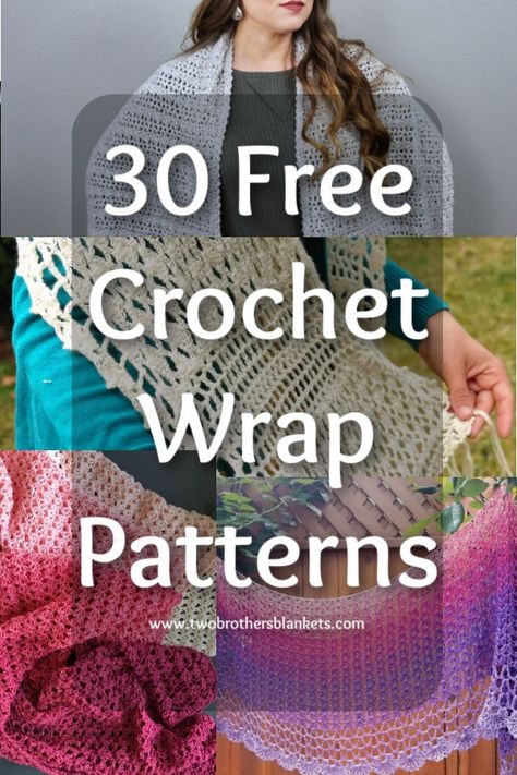 30 Free Crochet Wrap Patterns - Two Brothers Blankets Free Crochet Wrap Patterns, Prayer Shawl Crochet Pattern, Crochet Shaw, Crochet Prayer Shawls, Crocheted Shawl, Tunisian Crochet Pattern, Crochet Wrap Pattern, Knitting And Crochet Patterns, Crochet Shawl Pattern Free