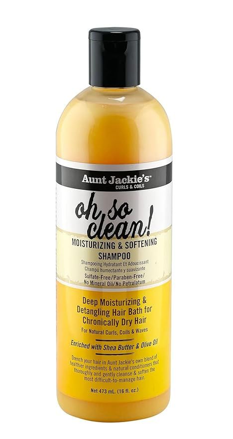 12 fl oz of Aunt Jackie's Oh So Clean Moisturizing & Softening Shampoo Jackie Oh, Natural Conditioner, Clean Hair, Hair Detangler, Moisturize Hair, Healthy Ingredient, Wet Hair, Natural Curls, Hair Shampoo