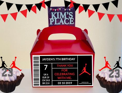 Superhero Birthday Decorations, 23 Bday, Jordan Birthday, Superhero Party Decorations, Box Party Favors, Printable Water Bottle Labels, Digital Labels, Basketball Theme, Sweet Sixteen Parties