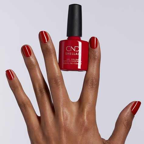 14+ day wear, perfect to carry you into December with scratch-resistant and ultra shine. December Nails Black Women, Red Nail Polish On Dark Skin, Nude Nail Polish For Dark Skin, Dark Skin Nail Polish, Red Nail Polish Colors, Cute Red Nails, Shellac Designs, Daily Nails, Colors For Dark Skin