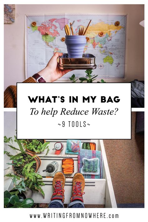 Being low waste on-the-go is easy with a few plastic free and zero waste tools. Make this kit and your adventures will be low waste on-the-go in no time! These are also perfect sustainable travel tips for your low-waste lifestyle #lowwaste #lowwastelifestyle #lowwasteonthego #sustainabletravel Zero Waste Bag Essentials, Zero Waste Kit, Sustainable Travel Tips, Zero Waste Travel, Low Waste Living, Low Waste Lifestyle, Live Sustainably, Disposable Food Containers, Plastic Free Living