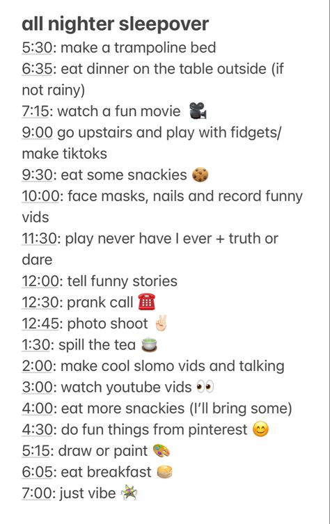 Ideas For An All Nighter, All Nighter Schedule With Friends, All Nighter Ideas With Times, Pulling All Nighter Ideas, Night Stay Ideas, Things To Do When Pulling An All Nighter With Friends, Tips For An All Nighter, Things To Do Pulling An All Nighter, What To Do When Pulling An All Nighter With Friends