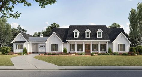 Cottage House Plans | Cottage Home Plans | Archival Designs, Inc. - Archival Designs House Plans Madden Home Design, Porte Cochere, Farmhouse Style House Plans, Country House Plan, Farmhouse House, Farmhouse Plan, Richmond Hill, Family House Plans, Wrap Around Porch