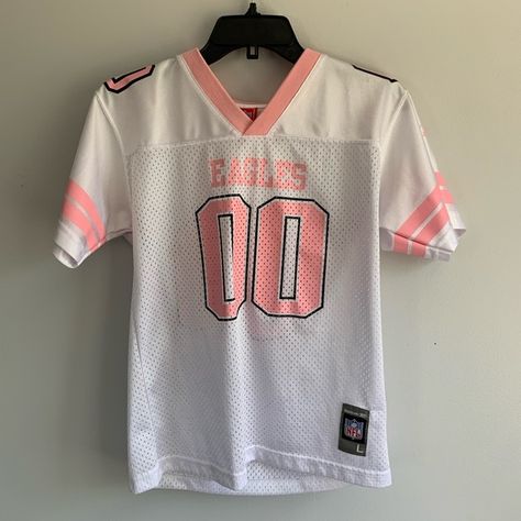 Pink Philadelphia Eagles Jersey Eagles Jersey Outfit Women, Eagles Jersey Outfit, Jersey Outfit Women, Philadelphia Eagles Jersey, Eagles Jersey, Pink Jersey, Jersey Outfit, Thrift Finds, Outfit Women