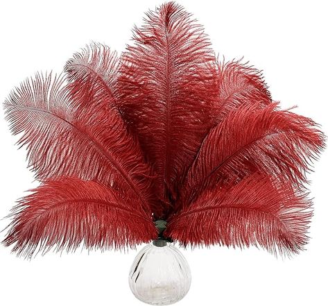 Amazon.com: 20pcs Natural Wine Red Ostrich Feathers 10-12inch 25-30cm for Wedding Party Centerpieces, Easter Home Decorations : Arts, Crafts & Sewing Easter Home Decorations, Masquerade Decorations, Dreamcatcher Diy, Feather Garland, Wedding Party Centerpieces, Wedding Cake Tops, Thanksgiving Craft, Wine Red Color, Fluffy Texture