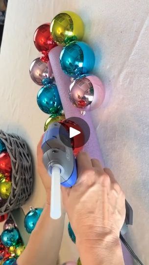 1M views · 7.3K reactions | Stick an ornament to a pool noodle.... 🎅 | Hometalk Pool Noodle Ornaments, Pool Noodle Centerpiece Ideas Christmas, Pool Noodle Christmas Decor, Christmas Decor With Pool Noodles, Pool Noodles Christmas Decorations, Pool Noodle Centerpiece Ideas, Diy Pool Noodle Crafts, Pool Noodle Christmas Decorations, Pool Noodle Ideas