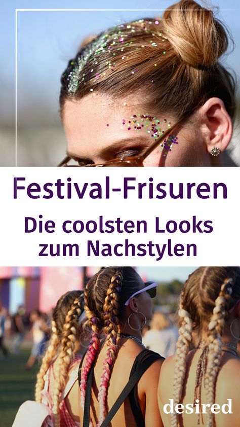 Ob zum Coachella, Melt!, zu Rock am Ring, Tomorrowland oder Splash!: Festival-Frisuren sind jetzt in aller Munde bzw. auf allen Köpfen! Steht Dein Festival noch bevor und Du überlegst, was Du mit Deinen Haaren anstellen sollst? Dann haben wir hier ein paar tolle Vorschläge mitsamt Bildern für Dich, die Du ganz einfach zu Hause bzw. direkt auf dem Festival selber machen kannst. Lass Dich von unseren Styling-Tipps inspirieren! #Festival #Style Festival Style 2023, Festival Accessories Ideas, Rock Am Ring Outfit, Festival Looks 2023, Festival Outfits Diy, Chic Festival Outfits, Festival Looks Outfits, Festival Hair Styles, Techno Festival Outfit