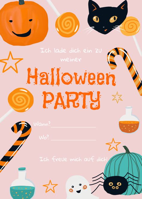 halloween party for kids | Einladung | Vorlage Halloween Party For Kids, Halloween Party, For Kids, Halloween, Quick Saves