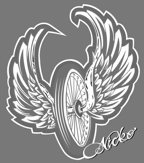 Wheel And Wings Tattoo, Tattoo Bike, Wings Inspiration, Wheel Tattoo, Wing Tattoo Men, Harley Davidson Tattoos, Motorcycle Tattoos, Biker Tattoos, Bike Tattoos