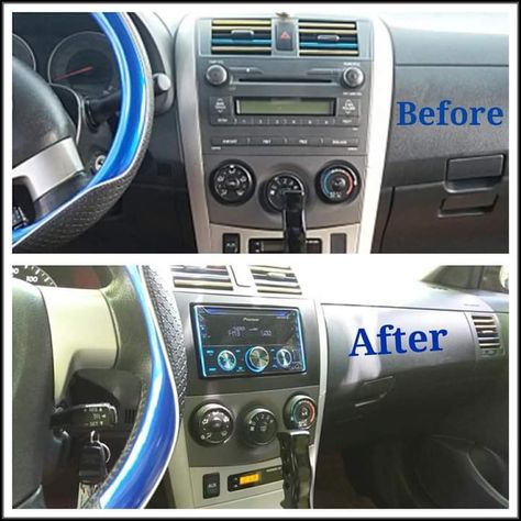 Upgraded to a new stereo for my 2010 Toyota Corolla Toyota Corolla 2010, Corolla 2003, Corolla 2009, Toyota Corolla Le, Car Deco, Toyota Corolla, Car Radio, A Car, Transportation