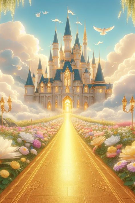 Castle Illustration, Natural Fence, Spiritual Artwork, Flyer And Poster Design, Baby Fairy, Fantasy Castle, Disney Castle, Beautiful Castles, Fairytale Art