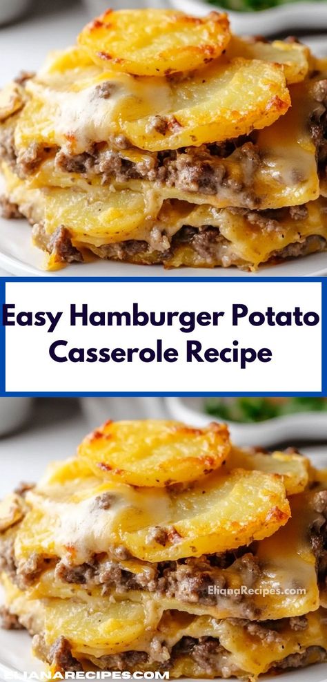 "Looking for a delicious and easy dinner idea? This Easy Hamburger Potato Casserole Recipe combines savory ground beef and tender potatoes, creating a flavorful dish that your whole family will love. Perfect for busy weeknights! Ground Beef Potatoes, Hamburger Potato Casserole, Hamburger And Potatoes, Ms Recipes, Potatoes And Cheese, Beef Potatoes, Ground Beef And Potatoes, Easy Hamburger, Hamburger Casserole