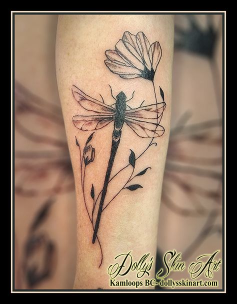 Kamloops British Columbia, Dragonfly Tattoo, Flower Black, Cover Up Tattoo, Skin Art, Black And Grey Tattoos, Flower Tattoos, British Columbia, Art Tattoo