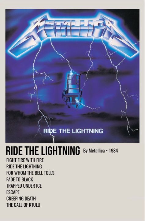 minimal polaroid album poster for ride the lightning by metallica Metallica Song, Metallica Albums, Polaroid Album, Metallica Art, Minimalist Music, Rock Band Posters, Vintage Music Posters, Music Poster Ideas, Ride The Lightning