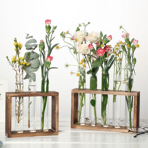 Tabletop Terrarium, Hanging Glass Planters, Vintage Flower Pots, Test Tube Vase, Gubahan Bunga, Deco Studio, Hydroponic Plants, Planter Table, Glass Planter