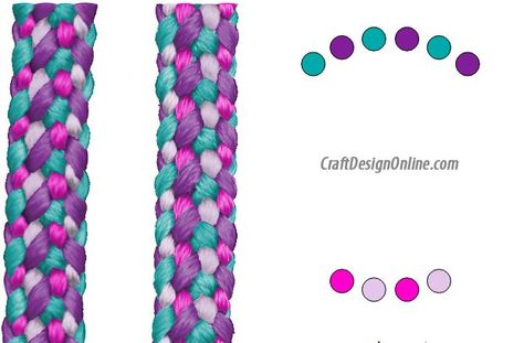 Flat Kumihimo Patterns Tutorials, Kumihimo Flat Braid Patterns, Flat Kumihimo Patterns, Flat Kumihimo, Knot Tying Tutorial, Bracelet Colors, Kumihimo Patterns, Wire Crochet Jewelry, Bracelets Tutorial