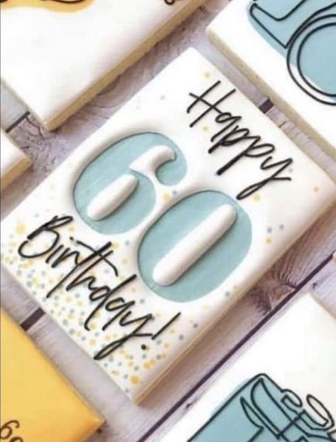 No Bake Sugar Cookies, Anniversary Cookies, Happy Birthday Cookie, Royal Iced Cookies, Cookie Cake Birthday, Iced Sugar Cookies, Cookie Business, Sugar Cookie Designs, Fancy Cookies