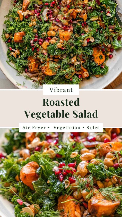 Get ready to cozy up and embrace winter with this easy Air Fryer Roasted Veg Winter Salad!🍠🥕🥦Nothing beats the steamy and comfy feeling of a perfectly cooked vegetable on a chilly winter’s day.🌬️🥬 And what better way to cook than to let your Air Fryer work it’s magic and take care of all the cooking.💨 Who says salads are just for summer? Embrace your veggies this season and bring warmth and comfort to your family dinner Winter Vegetable Salad, Roasted Vegetable Salad, Winter Vegetable, Winter Veggies, Roasted Onions, Vegetarian Sides, Hearty Salads, Roasted Vegetable, Winter Vegetables