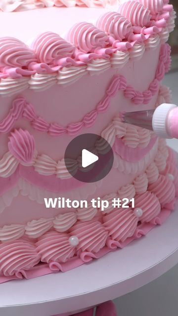 Number One Cake Design, Cake Border Ideas, Number One Cake, Wilton Tips, Edible Pearls, Cake Borders, Wilton Cake Decorating, Wilton Cakes, Hot Pink Color