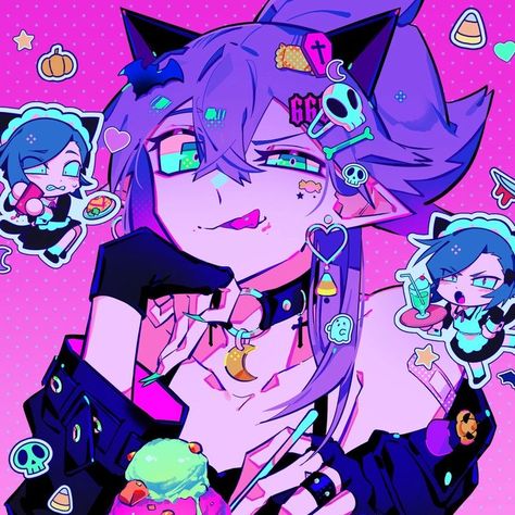 Art Pop Aesthetic, Hyperpop Aesthetic, Hyperpop Art, Eyestrain Art, Bright Colors Art, Palette Art, Neon Art, Cute Art Styles, Kawaii Art